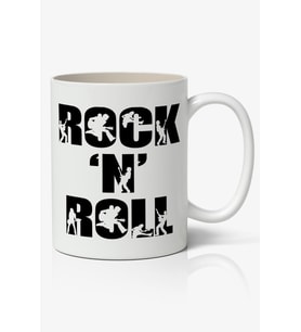Rock 'N' Roll Baskılı Kupa Bardak Baskılı Kahve Kupa Bardak
