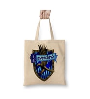 Ravenclaw Logo Beyaz Bez Çanta Uzun Saplı Alışveriş Çantası Plaj Çantası