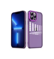 Apple iPhone 12 Pro Uyumlu Kılıf Kamera Korumalı Transparan Zore Post Kapak (Koyu Mor)
