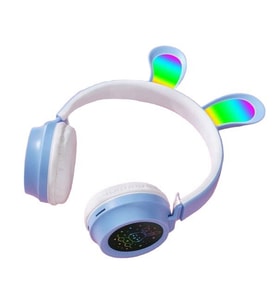 Concord D05 Mikrofonlu  Aux Girişli Radyolu Işıklı Bluetooth Kulaklık (Mavi)