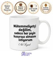 İsme Özel Mükemmeliyetçi Yazılı Komik Kupa Bardak Hediye