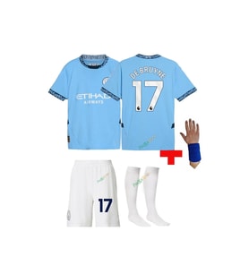 Profesyonel İthal Kalite M.City 2025 De Bruyne Çocuk Forması Şort Çorap Bileklik Hediyeli