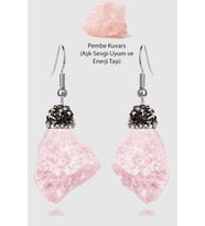 Sertifikalı Zirkon Taşlı Model Ham İşlenmemiş Pembe Kuvars Taşı Küpe