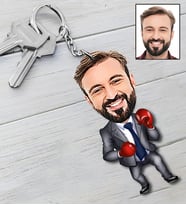 Kişiye Özel Boksör Tasarımlı Karikatür Anahtarlık 5
