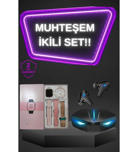 Kadınlar İçin Dokunmatik Ekran Akıllı Saat ve Gamer Kablosuz Bluetooth Kulaklık ANC Özelliği