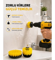 3’lü Matkap Ucu Fırça Seti – Derinlemesine Temizlik, Tüm Yüzeylerle Uyumlu Yeni Nesil