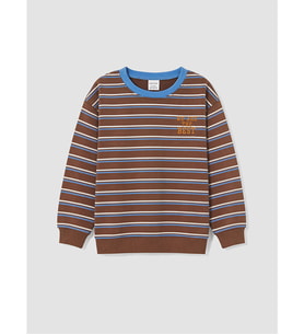 LCW Kids Kahverengi Erkek Çocuk Çizgili Kalın Sweatshirt