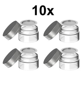 10 Adet 35 ml Boş Şeffaf Cam Seyahat Krem ve Organizer Kavanozu Kozmetik Kutu