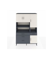 Hyperion Dolap 9 Raflı 4 Çekmeceli 4 Kapaklı 132x44x195 Antrasit-Aytaşı/Antrasit