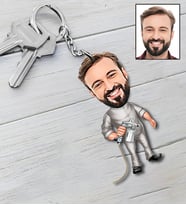 Kişiye Özel Boyacı  Tasarımlı Karikatür Anahtarlık 4