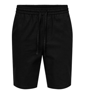 Only&Sons ONSLINUS 0007 COT LIN SHORTS NOOS Siyah Erkek Şort 22024967