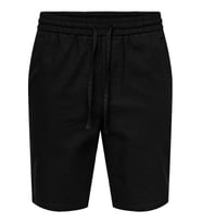 Only&Sons ONSLINUS 0007 COT LIN SHORTS NOOS Siyah Erkek Şort 22024967