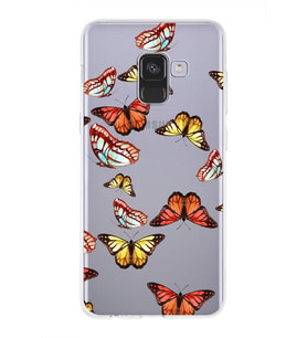 PrintiFy Samsung Galaxy A8 2018 ile Uyumlu 1mm Slim Fit Water Color 2 Baskılı Şeffaf  Kılıf