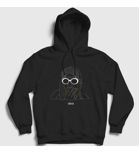 Presmono Unisex Siyah Neon Nirvana Kurt Cobain Kapüşonlu Sweatshirt 35743tt