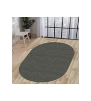Dijidekor Halı Antrasit Cool K1290 Yıkanabilir Oval Kesme İnce Yolluk Kilim Salon Halısı Modelleri