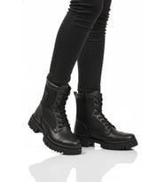 Ayakmod Siyah İçi Polarlı Kaymaz Taban Fermuarlı Unisex Bot 2100 G