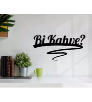 BK Home Bi Kahve Ahşap Duvar Yazısı-2 (Siyah)