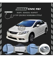 Honda Civic FB7 Oto Araç Kapı Koruma Fitili 5metre Parlak Gri Renk
