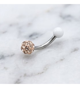 FerizZ 316L Çelik Zirkon Taşlı Top Piercing PRC-205