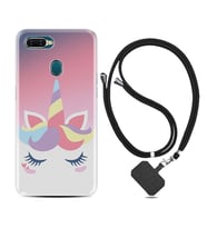 Oppo A5S A15 A16 A54 A55 A73 A74 Kılıf Boyun Askılı Silikon Sweety Unicorn 1737