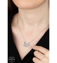 Swarovski Zirconia Kadın Kuğu Gümüş Kolye