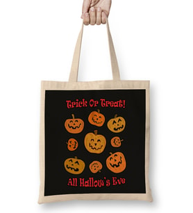 Trick Or Treat All Hallows Eve Bez Çanta Uzun Saplı