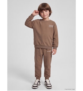 LCW Kids Kahverengi Baskılı Erkek Çocuk Takım