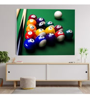 Bilardo Temalı Kanvas Tablo