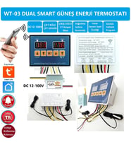 Yate10 WT-03 Dual Smart Wifi DC12-100V 17A Güneş Panel Termostat/ Timer