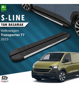S-Dizayn Volkswagen Transporter T7 Uzun Şase S-Line Krom Yan Basamak 263 Cm 2025 Üzeri A+ Kalite