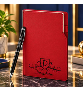 BK Gift Kişiye Özel 374 Termo Deri Tarihli Ajanda & Siyah Touch Pen Tükenmez Kalem-10