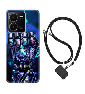 Vivo Y22 Kılıf Silikon Boyun Askılı İpli Desenli Silikon Thunder Play 1760