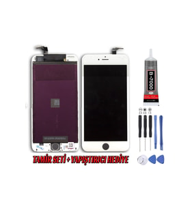 Iphone 6 Plus Lcd Ekran A Kalite Beyaz Montaj Kiti Hediye
