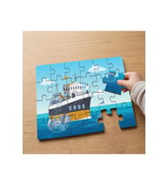 Gemide Balık Tutan Balıkçılar Tasarımlı 24 Parça Ahşap Çocuk Puzzle MPK0497