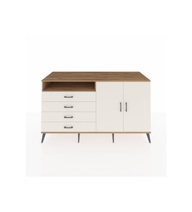 Kronos Konsol 3 Raflı 4 Çekmeceli 2 Kapaklı 176x59x99 Çam-Aytaşı
