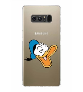 Samsung Galaxy Note 8  Kamera Korumalı Kapak Donald Duck Tasarımlı  Şeffaf  Kılıf