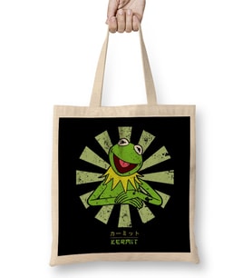 Kermit The Frog Retro Japanese Bez Çanta Uzun Saplı