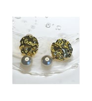 Gerçek İnci, Gold Detaylı, Sallantılı Küpe, 10 mm İnci (Çok Renkli)