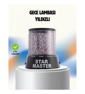 Yıldız ve Galaksi Efektli Renk Değiştiren LED Projektör Gece Lambası