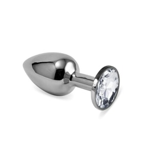Silver Large Beyaz Kristal Taşlı Metal Plug-af4173-4