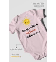 Bırakın Beni Halama Gidicemm Baskılı Bebek Zıbını – Çıtçıtlı Body  %100 Pamuk Kısa Kol (Bebek Pembesi)