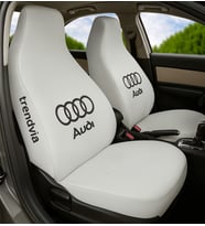 Audi Uyumlu Penye Koltuk Kılıfı Seti Ön ve Arka Oto Kılıf Takımı (Beyaz)