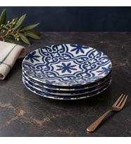GÜRAL PORSELEN Çini Desenli 20 cm Düz Tabak 4 Parça