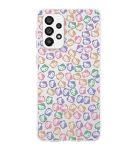 Samsung Galaxy A23 Uyumlu Kapak Hello Kitty Tasarımlı Şeffaf Silikon Kılıf