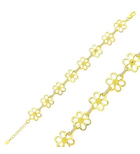 Gümüş Gold Sarı Papatya Bayan Bileklik