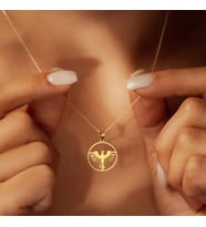 Minimalist Anka Kuşu Kolye 925K Gümüş (Gold)