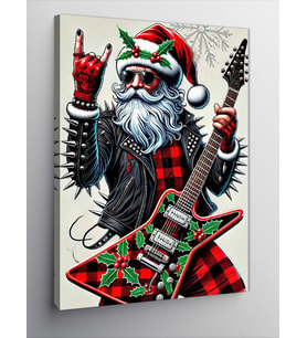 Kanvas Tablo Noel Baba ve Gitar