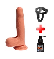 OdinsShop 18 cm Belden Bağlamalı Yeni Nesil Realistik Penis + Kemer + Kayganlaştırıcı