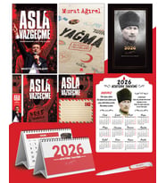 Asla Vazgeçme - Ayraç - Kartpostal - Poster - Yağma - Sayıştay Belgeleri -  2026 Ajanda Komutan - Kalpaklı Ahşap Duvar Takvimi - Masa Takvimi