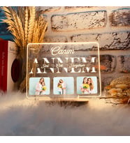 Anneler Günü Hediyesi Canım Annem Fotoğraflı 3 Boyutlu Gece Lambası Anneye Hediye 3D Led Lambası